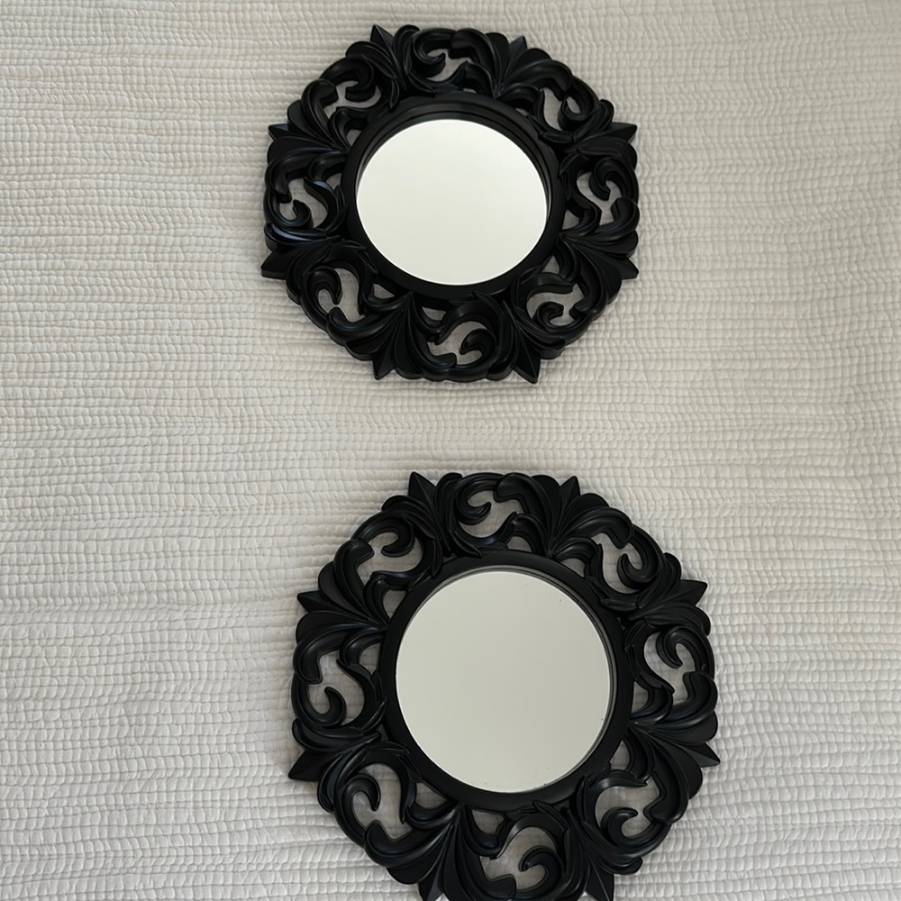 fleur-de-lis black wall mirrors -2